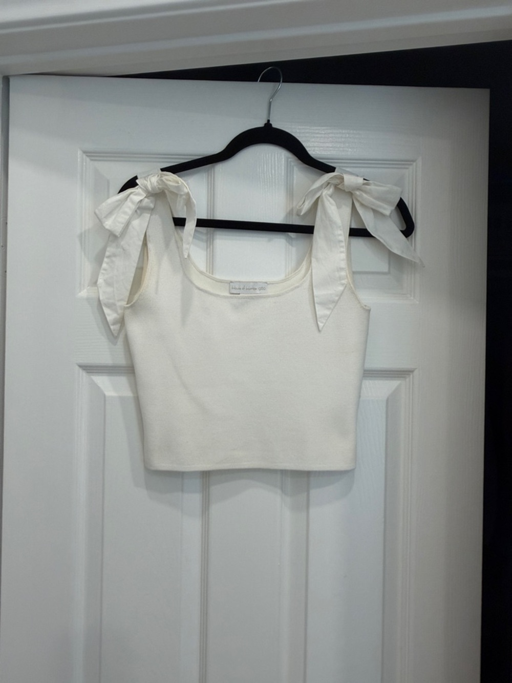 House of Harlow Tie-Strap Cropped Tank Top - White